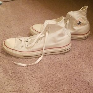 White high top Converse shoes